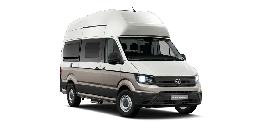 grand-california-600-ico Zweifarbig in Beige und Weiß, optimiert für komfortables Reisen und Camping.