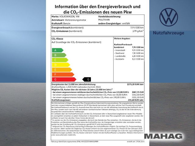 Fahrzeugabbildung Volkswagen Multivan 1,5l 100kW TSI DSG kurzer Überhang